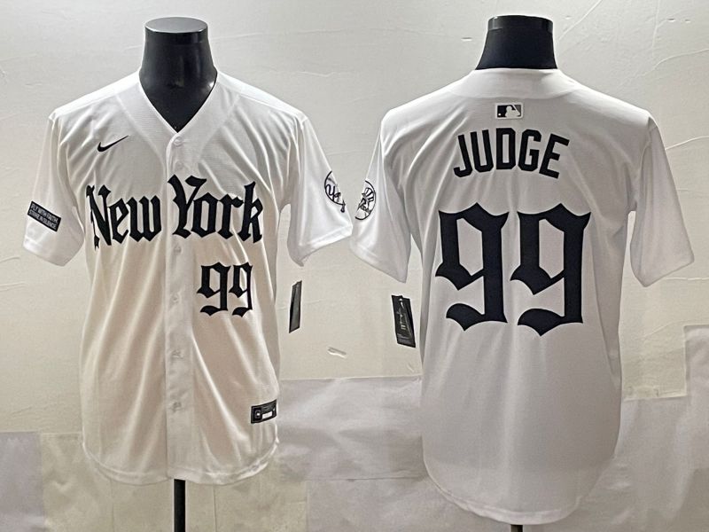 Men 2025 New York Yankees #99 Judge White Five generations Joint Name Nike MLB Jersey style 13->new york yankees->MLB Jersey